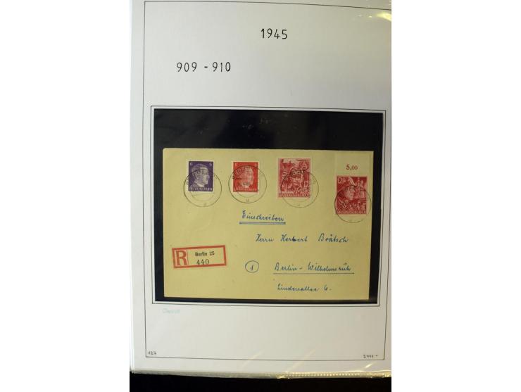 1923/45, gestempelte kpl. Sammlung mit u.a. Mi.-Nr. 346y, 356Xx, 357Xx, 393Y, 398X, 399X (Firmenlochung), 452b, Bl.2 (fleckig