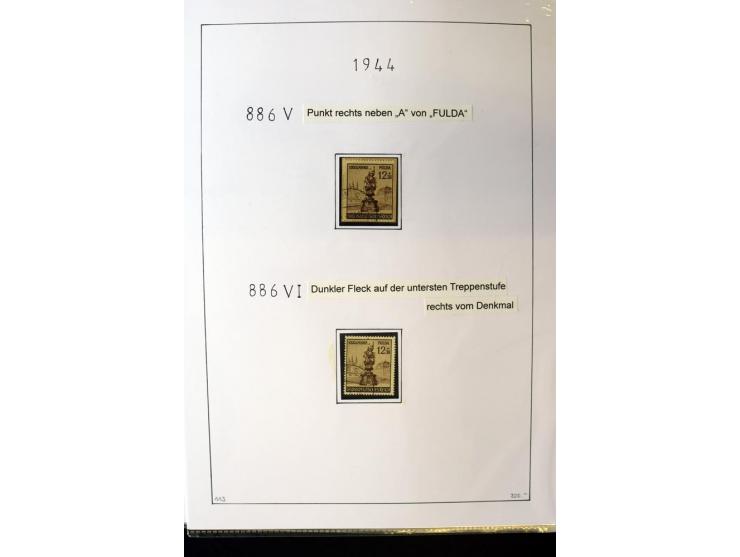 1923/45, gestempelte kpl. Sammlung mit u.a. Mi.-Nr. 346y, 356Xx, 357Xx, 393Y, 398X, 399X (Firmenlochung), 452b, Bl.2 (fleckig