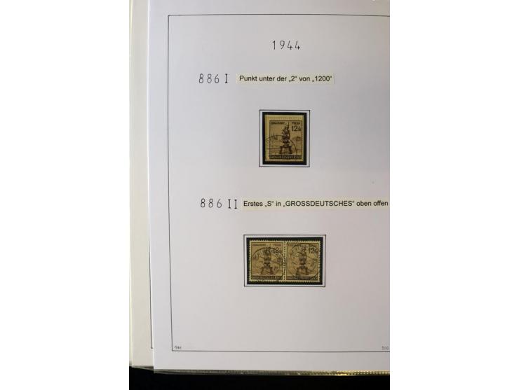 1923/45, gestempelte kpl. Sammlung mit u.a. Mi.-Nr. 346y, 356Xx, 357Xx, 393Y, 398X, 399X (Firmenlochung), 452b, Bl.2 (fleckig