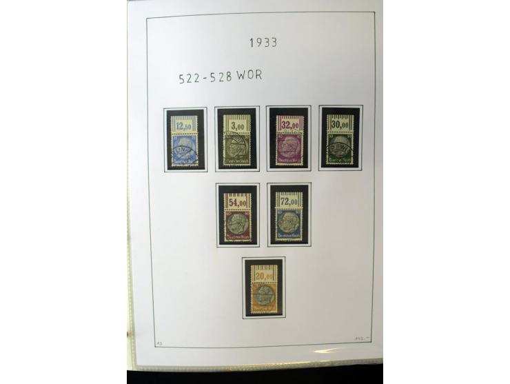 1923/45, gestempelte kpl. Sammlung mit u.a. Mi.-Nr. 346y, 356Xx, 357Xx, 393Y, 398X, 399X (Firmenlochung), 452b, Bl.2 (fleckig