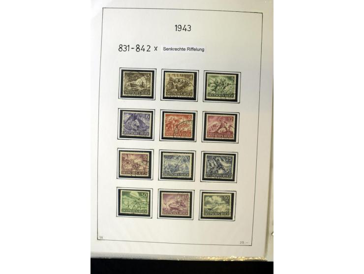 1923/45, gestempelte kpl. Sammlung mit u.a. Mi.-Nr. 346y, 356Xx, 357Xx, 393Y, 398X, 399X (Firmenlochung), 452b, Bl.2 (fleckig