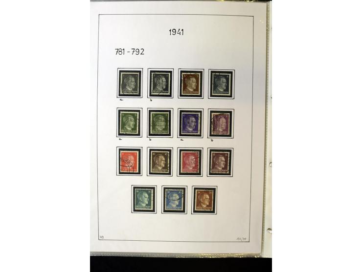 1923/45, gestempelte kpl. Sammlung mit u.a. Mi.-Nr. 346y, 356Xx, 357Xx, 393Y, 398X, 399X (Firmenlochung), 452b, Bl.2 (fleckig