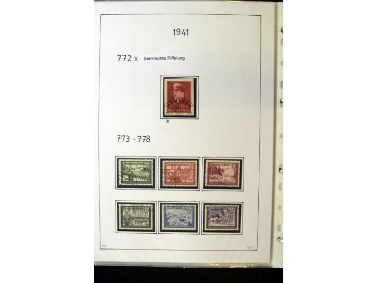 1923/45, gestempelte kpl. Sammlung mit u.a. Mi.-Nr. 346y, 356Xx, 357Xx, 393Y, 398X, 399X (Firmenlochung), 452b, Bl.2 (fleckig