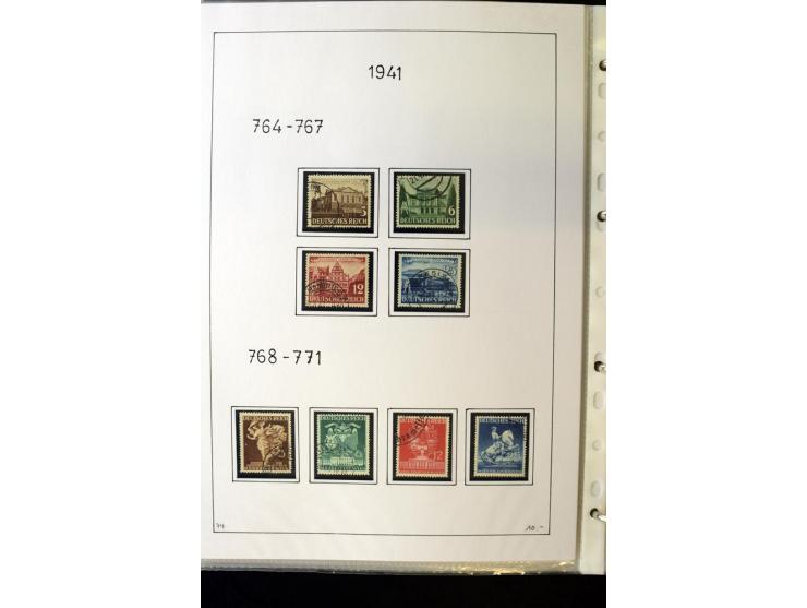 1923/45, gestempelte kpl. Sammlung mit u.a. Mi.-Nr. 346y, 356Xx, 357Xx, 393Y, 398X, 399X (Firmenlochung), 452b, Bl.2 (fleckig