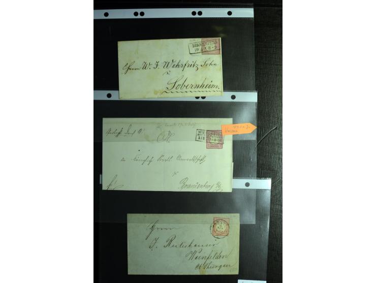 1872/75, ca. 280 Briefen, Karten und Ganzsachen, dabei viele interessante Belege, u.a. Mehrfachfrankaturen, Einheiten bis zum