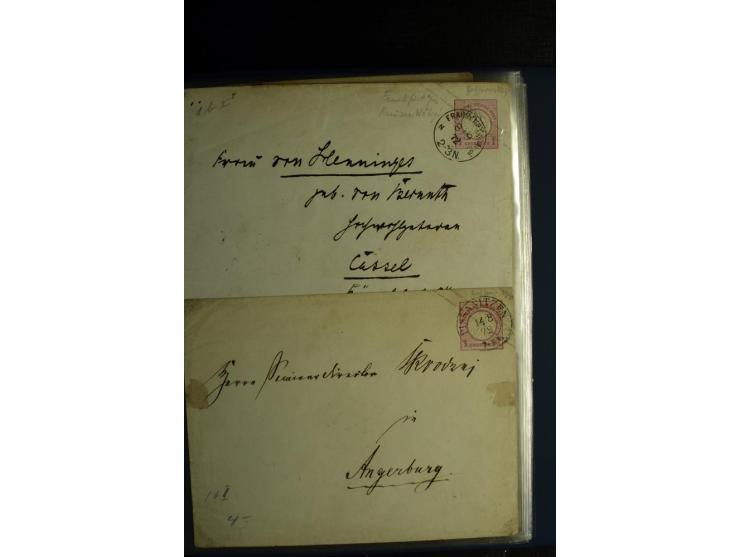 1872/75, ca. 280 Briefen, Karten und Ganzsachen, dabei viele interessante Belege, u.a. Mehrfachfrankaturen, Einheiten bis zum
