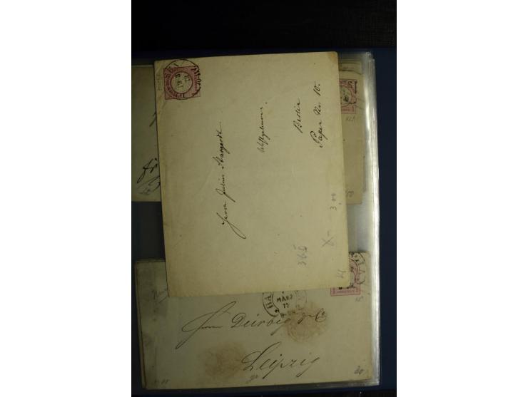 1872/75, ca. 280 Briefen, Karten und Ganzsachen, dabei viele interessante Belege, u.a. Mehrfachfrankaturen, Einheiten bis zum