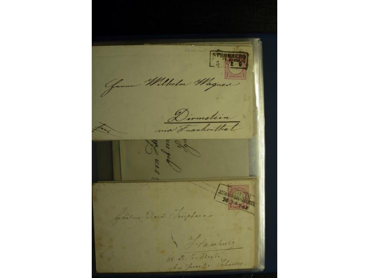 1872/75, ca. 280 Briefen, Karten und Ganzsachen, dabei viele interessante Belege, u.a. Mehrfachfrankaturen, Einheiten bis zum