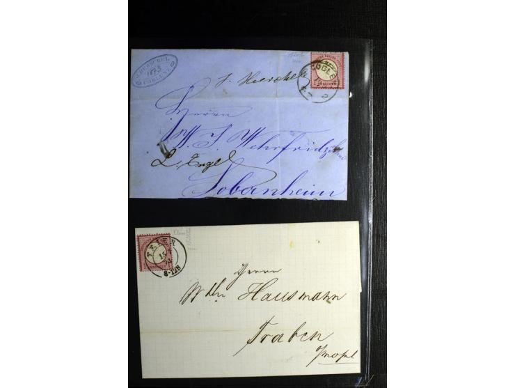 1872/75, ca. 280 Briefen, Karten und Ganzsachen, dabei viele interessante Belege, u.a. Mehrfachfrankaturen, Einheiten bis zum