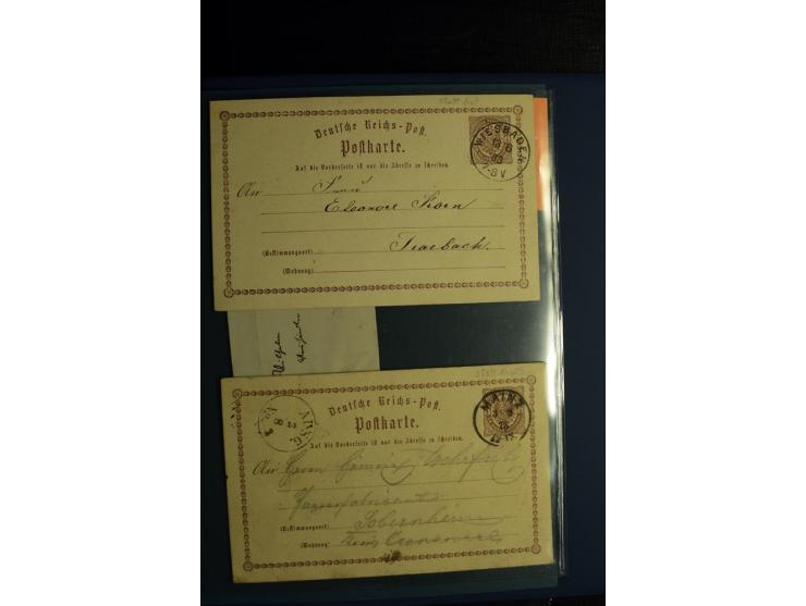 1872/75, ca. 280 Briefen, Karten und Ganzsachen, dabei viele interessante Belege, u.a. Mehrfachfrankaturen, Einheiten bis zum
