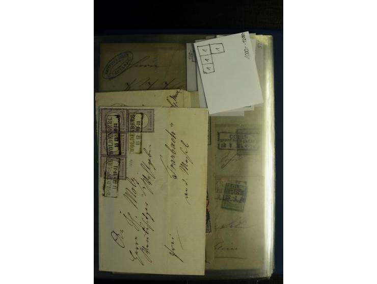 1872/75, ca. 280 Briefen, Karten und Ganzsachen, dabei viele interessante Belege, u.a. Mehrfachfrankaturen, Einheiten bis zum