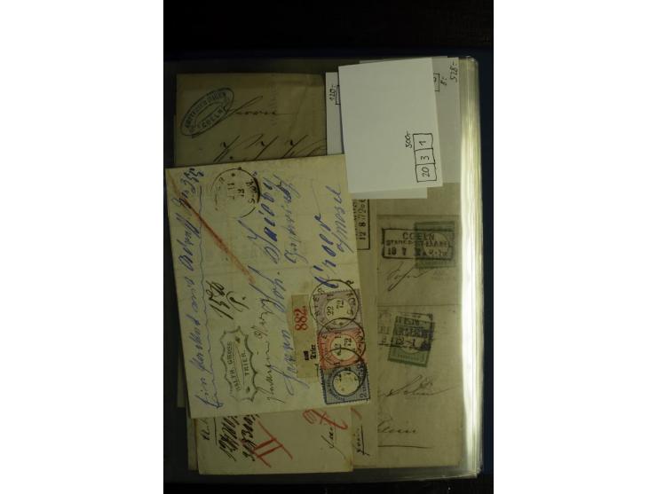 1872/75, ca. 280 Briefen, Karten und Ganzsachen, dabei viele interessante Belege, u.a. Mehrfachfrankaturen, Einheiten bis zum