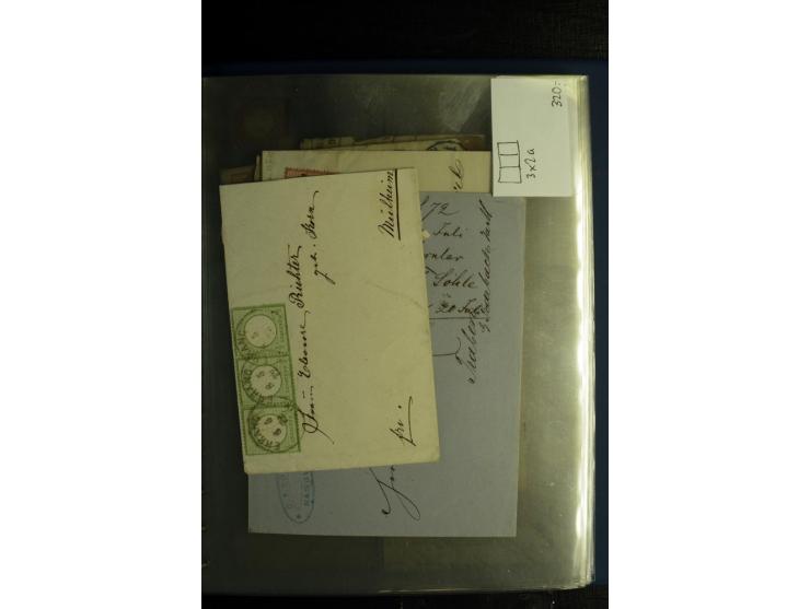 1872/75, ca. 280 Briefen, Karten und Ganzsachen, dabei viele interessante Belege, u.a. Mehrfachfrankaturen, Einheiten bis zum
