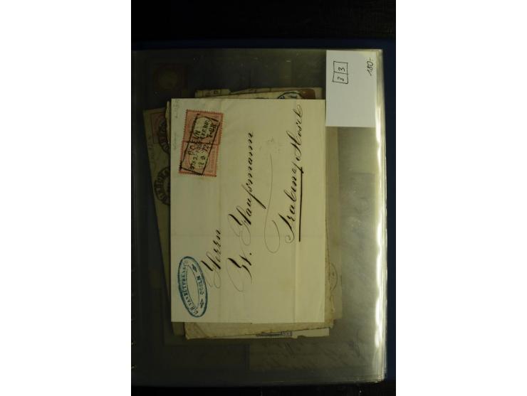 1872/75, ca. 280 Briefen, Karten und Ganzsachen, dabei viele interessante Belege, u.a. Mehrfachfrankaturen, Einheiten bis zum