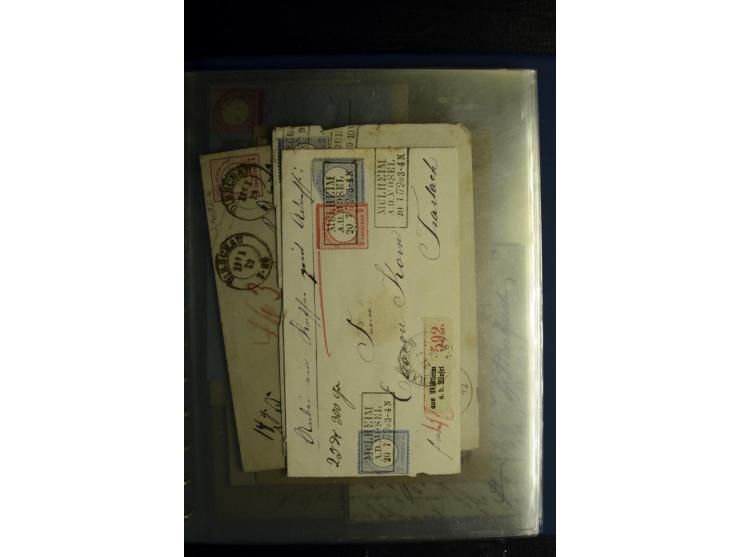1872/75, ca. 280 Briefen, Karten und Ganzsachen, dabei viele interessante Belege, u.a. Mehrfachfrankaturen, Einheiten bis zum