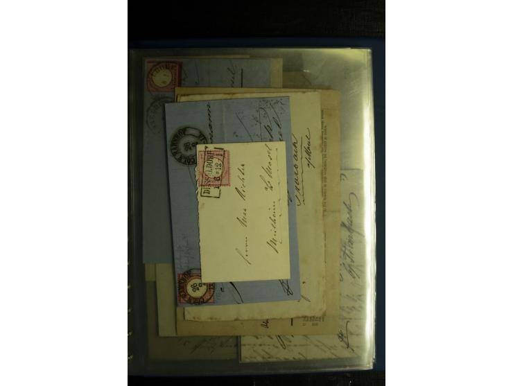 1872/75, ca. 280 Briefen, Karten und Ganzsachen, dabei viele interessante Belege, u.a. Mehrfachfrankaturen, Einheiten bis zum
