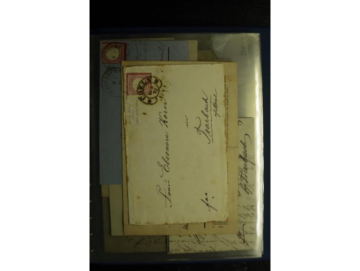 1872/75, ca. 280 Briefen, Karten und Ganzsachen, dabei viele interessante Belege, u.a. Mehrfachfrankaturen, Einheiten bis zum