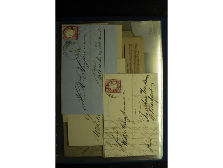1872/75, ca. 280 Briefen, Karten und Ganzsachen, dabei viele interessante Belege, u.a. Mehrfachfrankaturen, Einheiten bis zum
