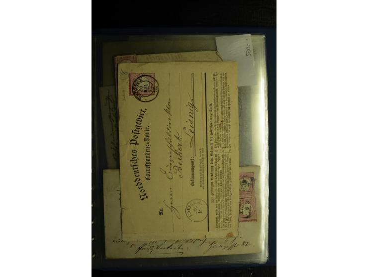 1872/75, ca. 280 Briefen, Karten und Ganzsachen, dabei viele interessante Belege, u.a. Mehrfachfrankaturen, Einheiten bis zum