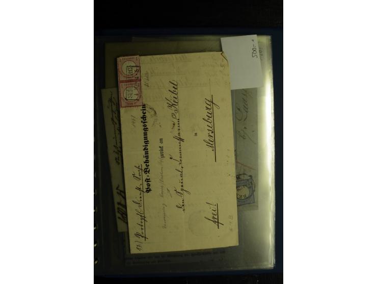 1872/75, ca. 280 Briefen, Karten und Ganzsachen, dabei viele interessante Belege, u.a. Mehrfachfrankaturen, Einheiten bis zum