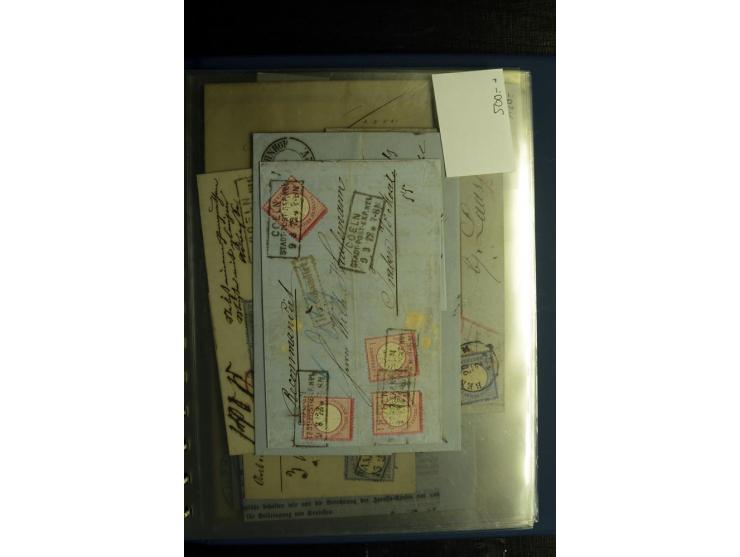 1872/75, ca. 280 Briefen, Karten und Ganzsachen, dabei viele interessante Belege, u.a. Mehrfachfrankaturen, Einheiten bis zum
