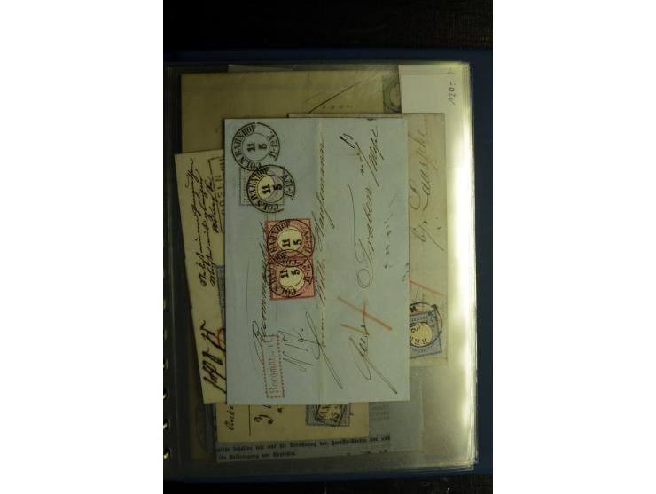 1872/75, ca. 280 Briefen, Karten und Ganzsachen, dabei viele interessante Belege, u.a. Mehrfachfrankaturen, Einheiten bis zum