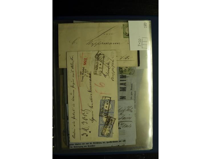 1872/75, ca. 280 Briefen, Karten und Ganzsachen, dabei viele interessante Belege, u.a. Mehrfachfrankaturen, Einheiten bis zum
