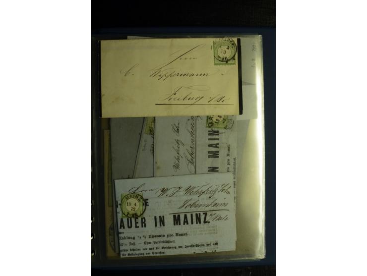 1872/75, ca. 280 Briefen, Karten und Ganzsachen, dabei viele interessante Belege, u.a. Mehrfachfrankaturen, Einheiten bis zum