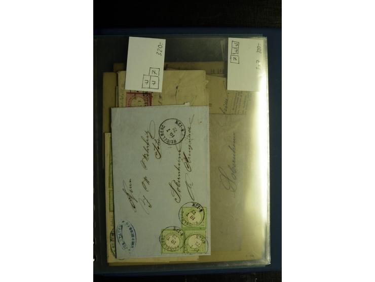 1872/75, ca. 280 Briefen, Karten und Ganzsachen, dabei viele interessante Belege, u.a. Mehrfachfrankaturen, Einheiten bis zum