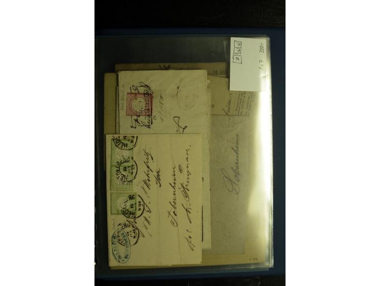 1872/75, ca. 280 Briefen, Karten und Ganzsachen, dabei viele interessante Belege, u.a. Mehrfachfrankaturen, Einheiten bis zum