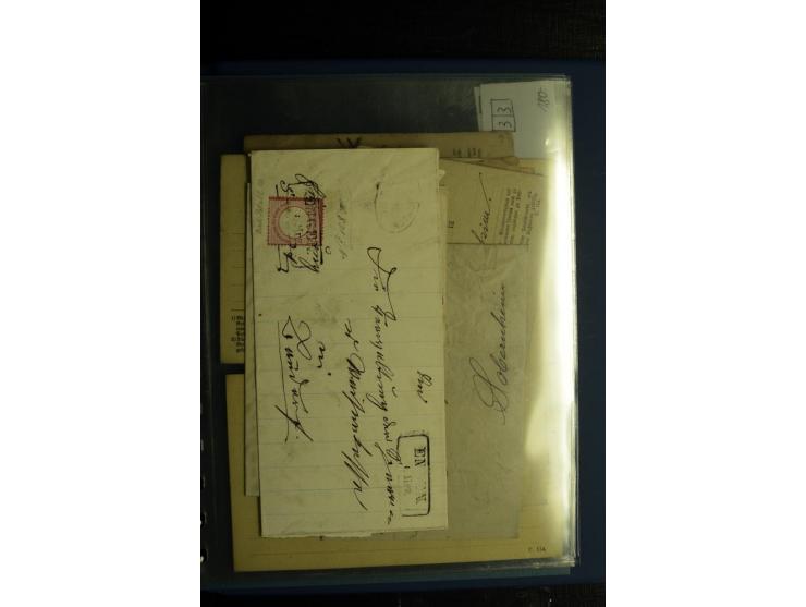 1872/75, ca. 280 Briefen, Karten und Ganzsachen, dabei viele interessante Belege, u.a. Mehrfachfrankaturen, Einheiten bis zum