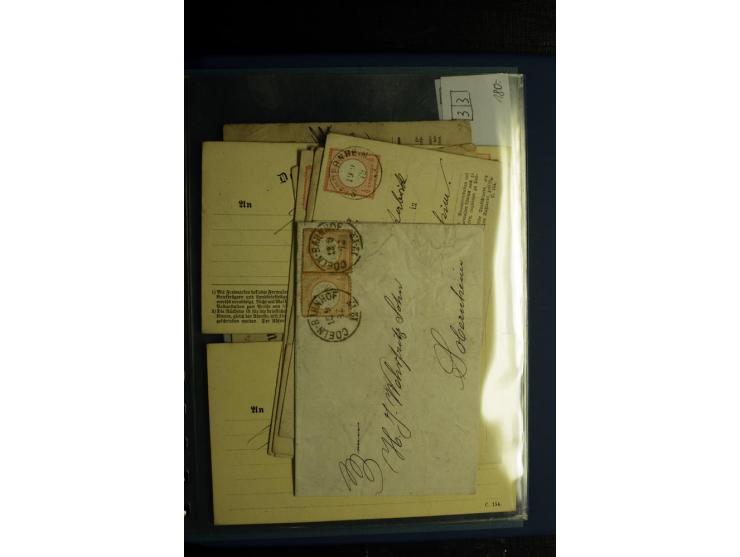 1872/75, ca. 280 Briefen, Karten und Ganzsachen, dabei viele interessante Belege, u.a. Mehrfachfrankaturen, Einheiten bis zum