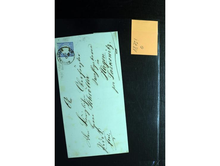 1872/75, ca. 280 Briefen, Karten und Ganzsachen, dabei viele interessante Belege, u.a. Mehrfachfrankaturen, Einheiten bis zum