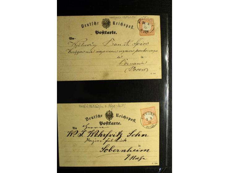 1872/75, ca. 280 Briefen, Karten und Ganzsachen, dabei viele interessante Belege, u.a. Mehrfachfrankaturen, Einheiten bis zum