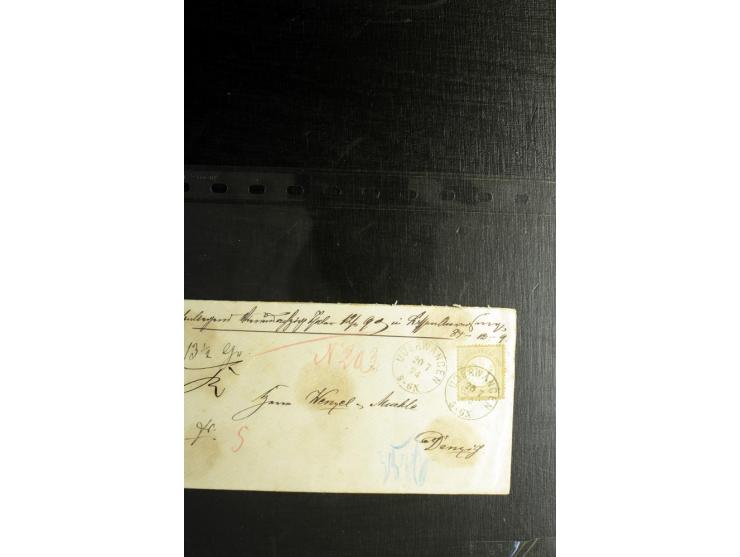 1872/75, ca. 280 Briefen, Karten und Ganzsachen, dabei viele interessante Belege, u.a. Mehrfachfrankaturen, Einheiten bis zum