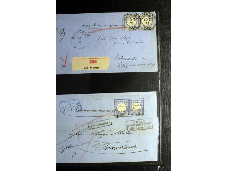 1872/75, ca. 280 Briefen, Karten und Ganzsachen, dabei viele interessante Belege, u.a. Mehrfachfrankaturen, Einheiten bis zum