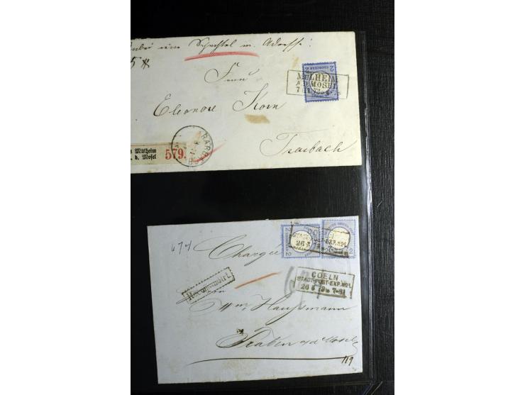 1872/75, ca. 280 Briefen, Karten und Ganzsachen, dabei viele interessante Belege, u.a. Mehrfachfrankaturen, Einheiten bis zum