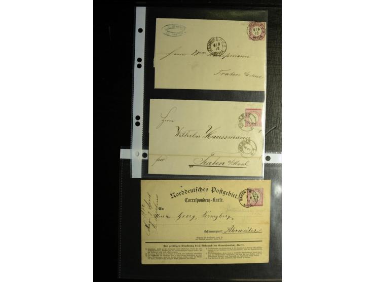 1872/75, ca. 280 Briefen, Karten und Ganzsachen, dabei viele interessante Belege, u.a. Mehrfachfrankaturen, Einheiten bis zum