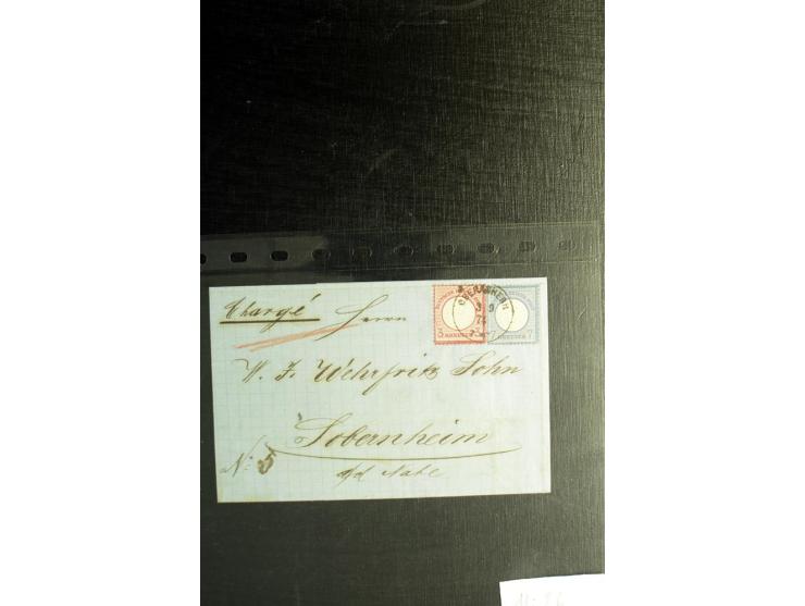 1872/75, ca. 280 Briefen, Karten und Ganzsachen, dabei viele interessante Belege, u.a. Mehrfachfrankaturen, Einheiten bis zum