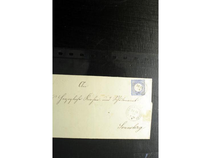 1872/75, ca. 280 Briefen, Karten und Ganzsachen, dabei viele interessante Belege, u.a. Mehrfachfrankaturen, Einheiten bis zum