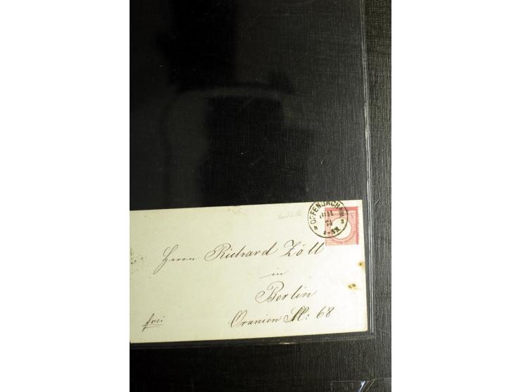 1872/75, ca. 280 Briefen, Karten und Ganzsachen, dabei viele interessante Belege, u.a. Mehrfachfrankaturen, Einheiten bis zum