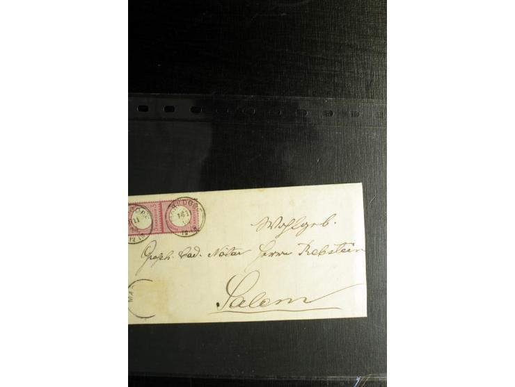 1872/75, ca. 280 Briefen, Karten und Ganzsachen, dabei viele interessante Belege, u.a. Mehrfachfrankaturen, Einheiten bis zum