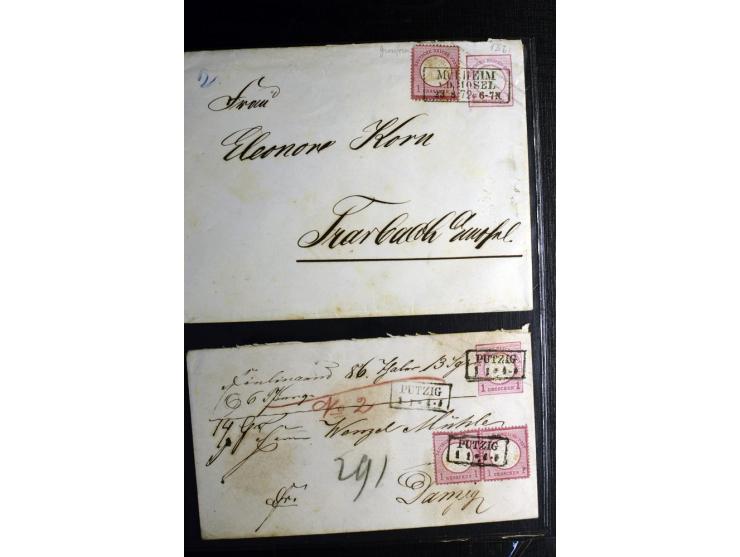 1872/75, ca. 280 Briefen, Karten und Ganzsachen, dabei viele interessante Belege, u.a. Mehrfachfrankaturen, Einheiten bis zum