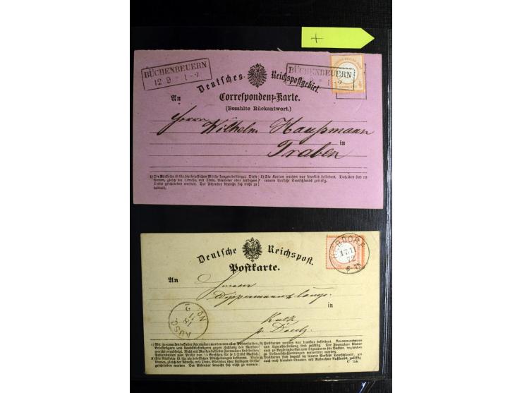 1872/75, ca. 280 Briefen, Karten und Ganzsachen, dabei viele interessante Belege, u.a. Mehrfachfrankaturen, Einheiten bis zum