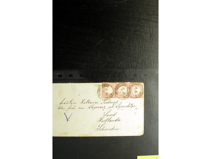 1872/75, ca. 280 Briefen, Karten und Ganzsachen, dabei viele interessante Belege, u.a. Mehrfachfrankaturen, Einheiten bis zum