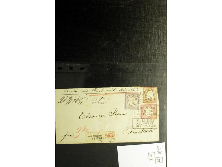 1872/75, ca. 280 Briefen, Karten und Ganzsachen, dabei viele interessante Belege, u.a. Mehrfachfrankaturen, Einheiten bis zum