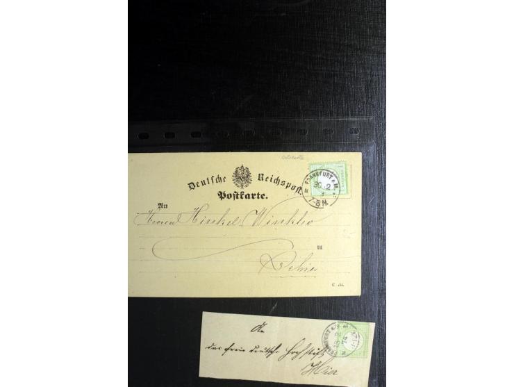 1872/75, ca. 280 Briefen, Karten und Ganzsachen, dabei viele interessante Belege, u.a. Mehrfachfrankaturen, Einheiten bis zum