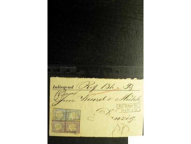 1872/75, ca. 280 Briefen, Karten und Ganzsachen, dabei viele interessante Belege, u.a. Mehrfachfrankaturen, Einheiten bis zum