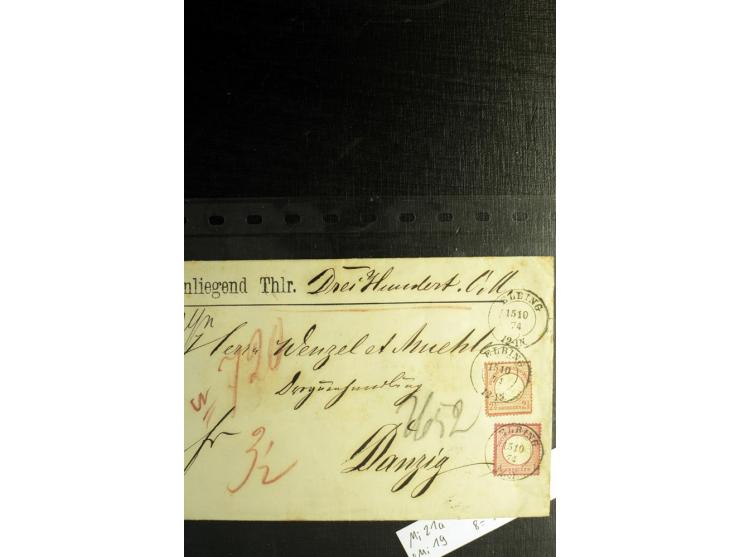 1872/75, ca. 280 Briefen, Karten und Ganzsachen, dabei viele interessante Belege, u.a. Mehrfachfrankaturen, Einheiten bis zum