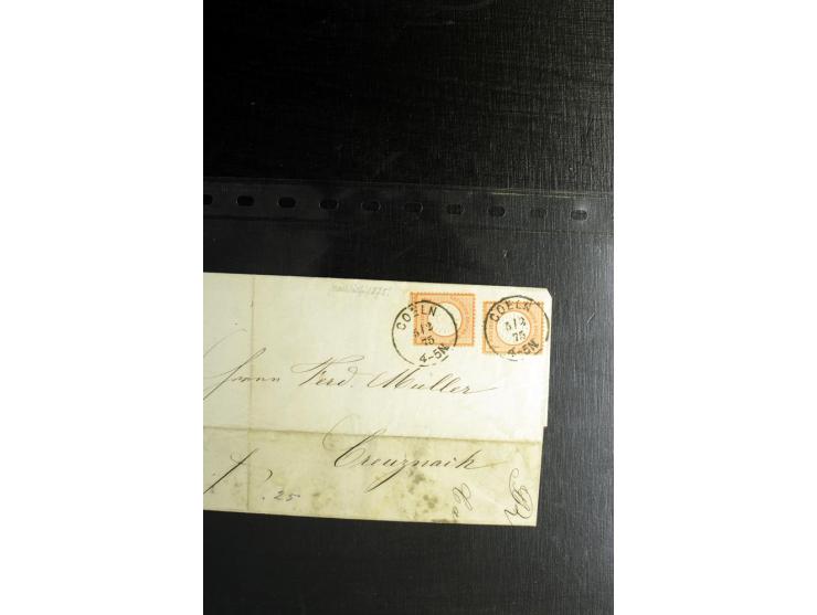 1872/75, ca. 280 Briefen, Karten und Ganzsachen, dabei viele interessante Belege, u.a. Mehrfachfrankaturen, Einheiten bis zum